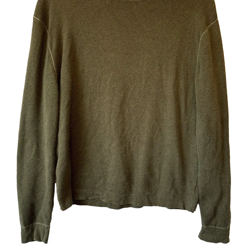 Banana‎ Republic Cotton Crewneck Sweater Mens Large Olive Green Gorpcore Preppy